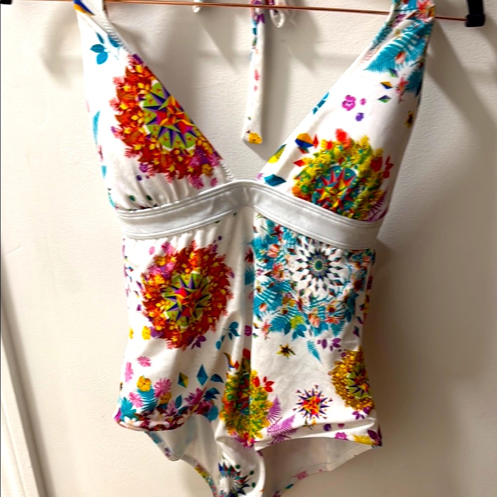 Flower Child One Piece Swimsuit with Halter Neck